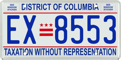 DC license plate EX8553