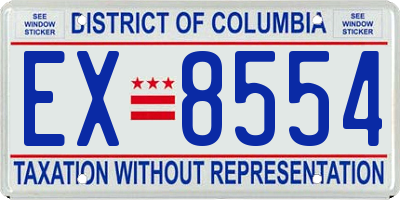 DC license plate EX8554