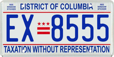 DC license plate EX8555