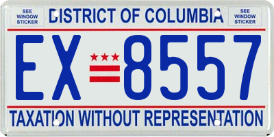 DC license plate EX8557