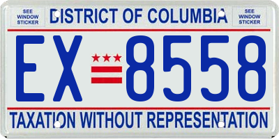 DC license plate EX8558