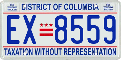 DC license plate EX8559