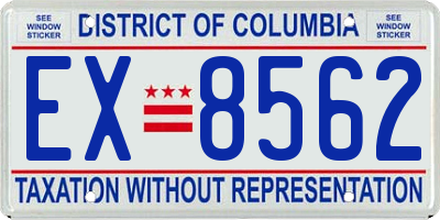 DC license plate EX8562