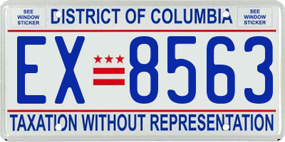 DC license plate EX8563