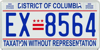 DC license plate EX8564