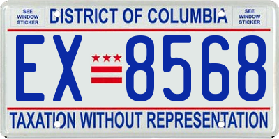 DC license plate EX8568