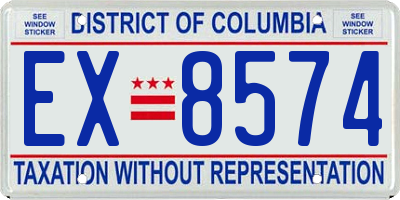 DC license plate EX8574