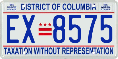 DC license plate EX8575