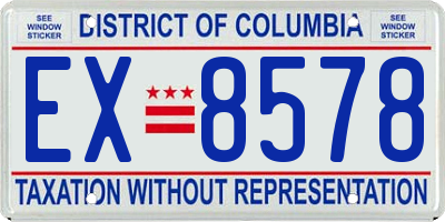 DC license plate EX8578