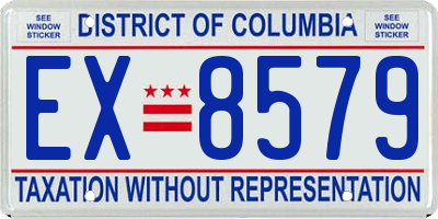 DC license plate EX8579