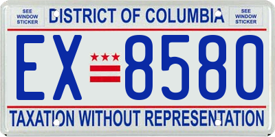 DC license plate EX8580