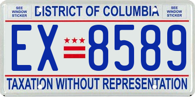 DC license plate EX8589