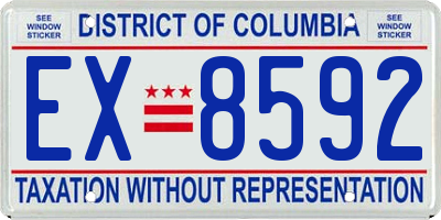 DC license plate EX8592