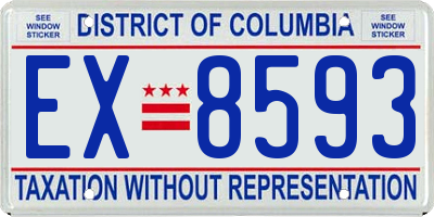 DC license plate EX8593
