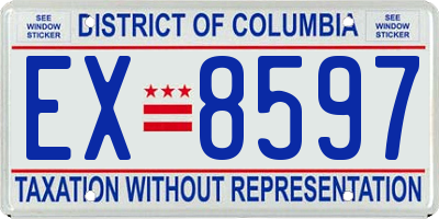 DC license plate EX8597