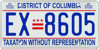 DC license plate EX8605