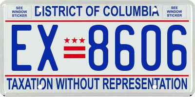 DC license plate EX8606