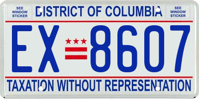 DC license plate EX8607