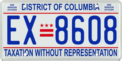 DC license plate EX8608