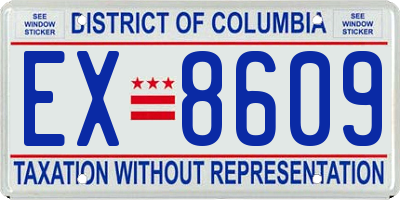 DC license plate EX8609