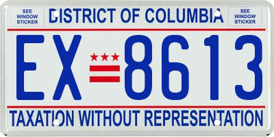 DC license plate EX8613
