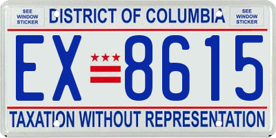 DC license plate EX8615