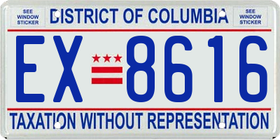 DC license plate EX8616