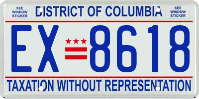 DC license plate EX8618