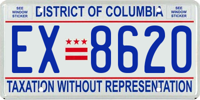 DC license plate EX8620