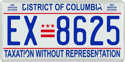 DC license plate EX8625