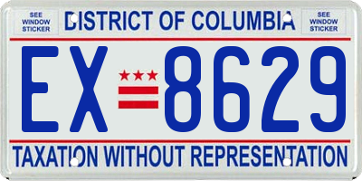 DC license plate EX8629
