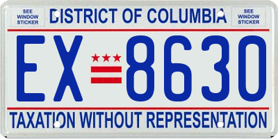 DC license plate EX8630