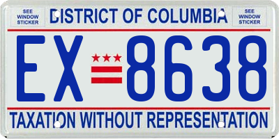 DC license plate EX8638