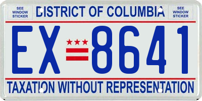 DC license plate EX8641