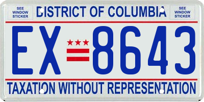 DC license plate EX8643