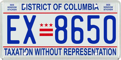 DC license plate EX8650