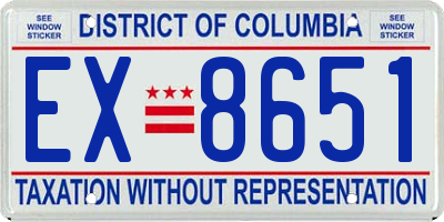 DC license plate EX8651