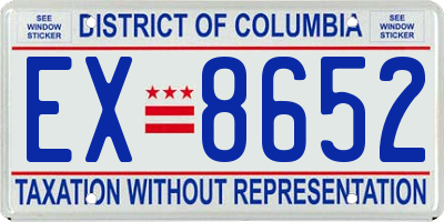 DC license plate EX8652