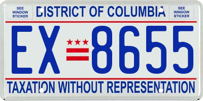 DC license plate EX8655