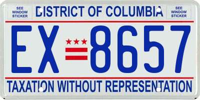 DC license plate EX8657