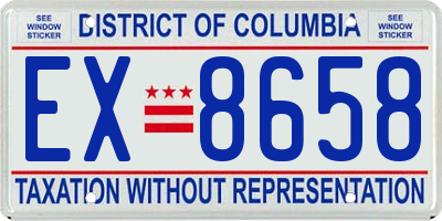 DC license plate EX8658