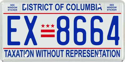 DC license plate EX8664