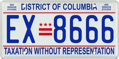 DC license plate EX8666