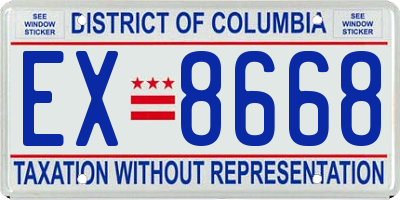 DC license plate EX8668