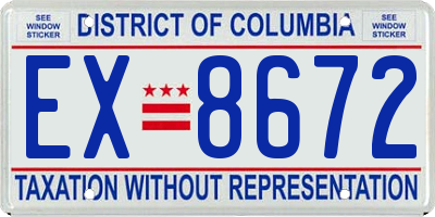 DC license plate EX8672