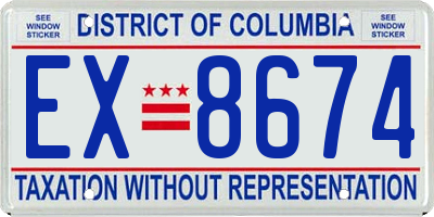 DC license plate EX8674