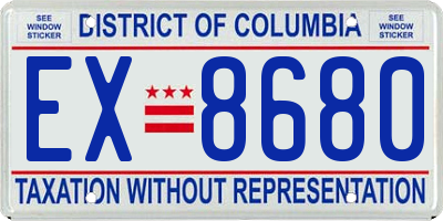 DC license plate EX8680