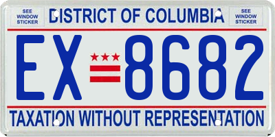 DC license plate EX8682