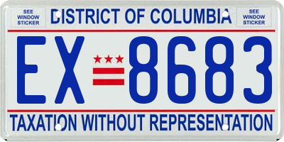 DC license plate EX8683