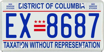 DC license plate EX8687